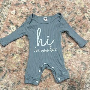 SHEIN Blue Ribbed Kids Bodysuit